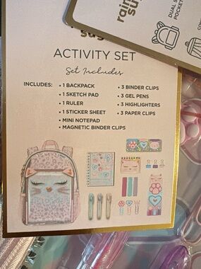 Kids Activity Set - Pastel Pink & Blue Backpack Kit